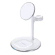 Бездротовий зарядний пристрій Choetech Magnetic 3 in 1 Magnetic Wireless Charging Stand White (T585-F) - зображення 1