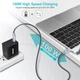 Кабель Choetech PD100W USB-C to USB-C Nylon Cable (1.8m) Black (XCC-1002) - изображение 4