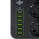 Мережевий фільтр LogicPower F24U6 3 розетки, 6xUSB-3.4A, 2 м, чорний (LP30327) - зображення 4