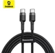 Кабель 60W Baseus Cafule PD2.0 шнур быстрой зарядки USB Type-C-Type-C (20V 3A) CATKLF-HG1 2m Black/Gray - изображение 1