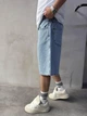 Мужские джинсовые шорты Difransel Baggy 32 голубые - изображение 2