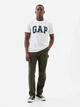 Футболка хлопковая длинная мужская GAP Everyday Soft Logo 85576943 2XL Белая (4826241296679) - изображение 3
