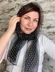 Легкий фатиновый шарф Горох 150*45 см черный - изображение 5