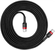 Кабель Baseus Cafule Type-C to Type-C PD 2.0 60 Вт 2м black/red (CATKLF-H91) - изображение 4