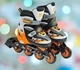 Роликові ковзани розсувні Best Roller PU світло розмір 34-37 устілка 21-23,5 см Black/Orange (75677-М) - зображення 5