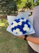 Мыльный букет из 35 роз бело-синий,букет из натурального мыла на 14 февраля, 8 марта, день рождения - изображение 7