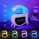 Беспроводной светильник Bluetooth колонка G Smart Light Sound Machine, аккумуляторный RGB ночник с беспроводной зарядкой, часами и будильником Белый SLM-61-White - изображение 9