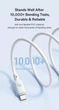 Кабель Type-C на Type-C Baseus Silky Series Fast Charging Data Cable (2m, 100W, 5A, 480 Mbps). White - зображення 8