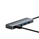 USB-хаб із входом USB-A Baseus UltraJoy Series Lite 4-в-1 (USB-A до USB 3.0*4, 0.15 м). Gray - зображення 4
