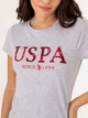 Футболка хлопковая женская U.S. Polo Assn 215847-1D00A(LIGHT GRAY HEATHER) XS Серая (786660493092) - изображение 4