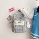Рюкзак в корейском стиле с игрушкой брелоком зайка зайчик значками водонепроницаемый для ноутбука учебы школы - изображение 4