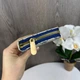 Жіночий клатч на молнії стиль Гуччи модне портмоне для дівчат синій з полосою для документів гаманець - зображення 2