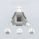 Флешка BauTech з відбитком пальця NK-830 3 в 1 USB 2.0 Type-C Lightning Сірий (1015-658-00) - зображення 4