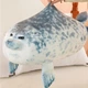 Мягкая плюшевая игрушка тюлень 80 см подушка морской котик серо-голубой (9115) - изображение 3