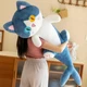 Мягкая плюшевая игрушка онимашка кот акула 135 см с большими глазами синий (9110) - изображение 4