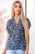 Жіноча шифонова блуза з планкою без застібки LadyLike 44 Синій (ll2200531264386) - зображення 1