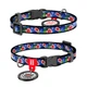 Нейлоновый ошейник для собак котов WAUDOG Nylon c QR паспортом рисунок Инжир пластиковый фастекс XS Ш 10 мм Д 20-30 см Blue (278-4053) - изображение 1