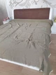 Турецкое летнее муслиновое покрывало плед с бахромой 240х260 Евро Хаки - изображение 1