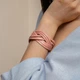 Кожаный браслет косичка розовый (A-027332) - изображение 3