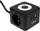 Przedłużacz Huslog HUS1001 Cube Extension Cord with LED Black (OWN000063) - obraz 4
