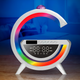 Умная аккумуляторная RGB лампа ночник с Bluetooth колонкой дискошаром беспроводной зарядкой 1200 мАч 23.5х9х23.8 см (480384-Prob) Белая - изображение 6
