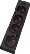 Колодка TECCO 102 400 00S, 4 поста без заземления Черная (8681277841415) - изображение 2