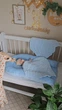 Кокон с крыльями Chickabiddy, двусторонний зима-лето, голубой хлопковый велюр + голубой поплин, 100% хлопок, позиционер для малыша, гнёздышко для новорожденных, 90х52см - изображение 4