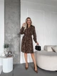 Жіноча легка сукня леопард з паском Uaclothes 48-52 Коричневий (like33388-136011361) - изображение 2