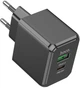 Мережевий зарядний пристрій Hoco CS14A Ocean PD20W+QC3.0 charger Black (6942007603898) - зображення 2