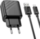 Мережевий зарядний пристрій Hoco CS21A Rich single port QC3.0 charger set Micro EU Black (6942007609890) - зображення 2