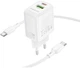Сетевое зарядное устройство Borofone BN27 Fuente PD20W+QC3.0 charger set C to C EU White (6941991120282) - изображение 4