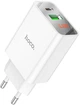 Сетевое зарядное устройство Hoco C100A PD20W+QC3.0 charger with digital display White (6931474769800) - изображение 1