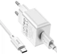 Сетевое зарядное устройство Hoco C106A Leisure single port charger set Type-C White (6931474783912) - изображение 3