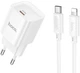Мережевий зарядний пристрій Hoco C146A Charm single port PD20W charger set C to iP EU White (6942007630252) - зображення 1