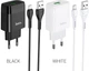 Мережевий зарядний пристрій Hoco C72Q Glorious single port QC3.0 charger set Micro 18W White (6931474732538) - зображення 3