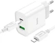 Мережевий зарядний пристрій Hoco C80A Plus Rapido PD20W+QC3.0 charger set C to iP White (6931474779892) - зображення 3
