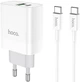 Мережевий зарядний пристрій Hoco C80A Rapido PD20W+QC3.0 charger set Type-C TO Type-C EU White (6931474740533) - зображення 1