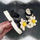 Босоножки детские для девочки Kimboo черные с объемной ромашкой 29р (19 см) 5803 - изображение 5