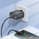 Мережевий зарядний пристрій Hoco CS44A Smart PD65W 2C1A charger EU Black (6942007620864) - зображення 4