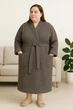 Вафельний халат жіночий унісекс COSY "Обійми" шаль Big size, 3XL темно-сірий 924/1 - зображення 1