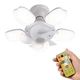 Стельова LED-лампа-вентилятор Ceiling Fan LK-65 з 5 лопатями, 50 Вт, з пультом ДК, 3 швидкості, діммований світло, цоколь E27 — для ванної, спальні, вітальні - зображення 1