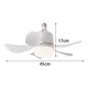 Стельовий вентилятор-люстра Ceiling Fan LK-64 з LED підсвіткою, 45 см, 23 Вт, 5 лопатей, пульт ДУ, 3 режими швидкості, димований світло, цоколь E27 — для дому та офісу - зображення 2