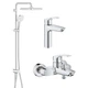 Набор смесителей Grohe Eurosmart 3в1 для ванной UA123246R1 - изображение 1