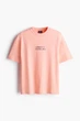 Футболка з принтом H&M Loose Fit персиковий 0967955115 S - изображение 5