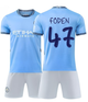 Форма футбольная детская Foden (Фоден) 47 Manchester City (Манчестер Сити), сезон 24/25, 26 размер, рост 140-145 см, сине-голубая - изображение 1