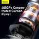 Автомобильный портативный пылесос Baseus A1 Car Vacuum Cleaner 2000 mAh, 30W, 25min, 4000Pa, ручной аккумуляторный (VCAQ010002) White - изображение 6