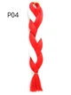 Канекалон мультиколір Jumbo Braid Р04 коса60см кольори: червоний, білий - зображення 1