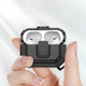 Защитный ударопрочный чехол для наушников AirPods 4 с карабином и защёлкой, чёрный - изображение 3