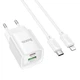 Зарядний пристрій HOCO C147A Charm PD20W+QC3.0 charger set Type-C to Lightning cable EU White (6942007630283) - зображення 2