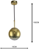 Підвісний світильник Light Prestige Palla LP-2844/1P S GD - зображення 3